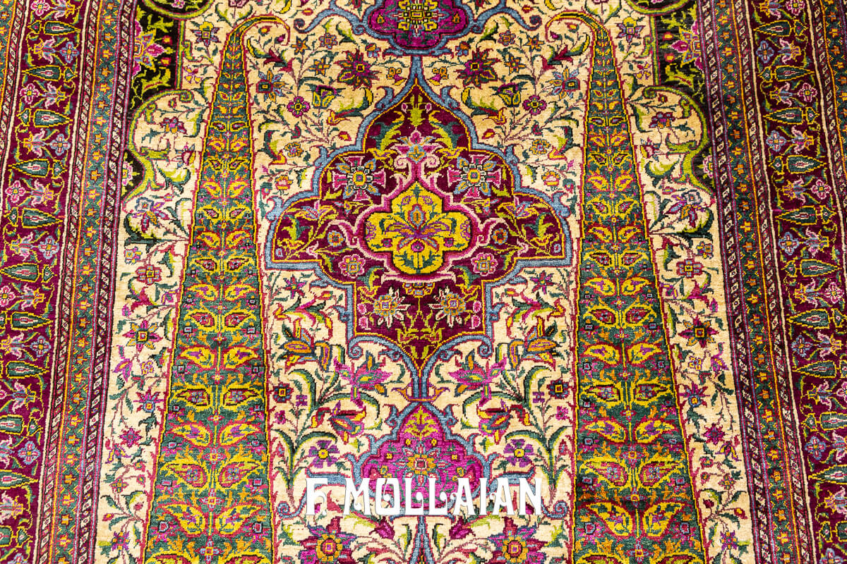 Rare Rug Farahan Silk Signed “Zel Al-Soltan” n°:705694